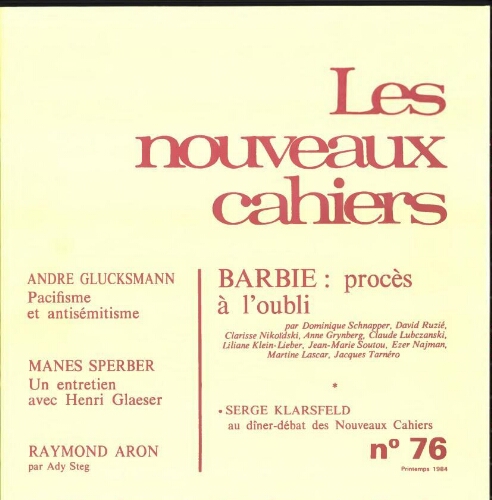 Les Nouveaux Cahiers N°076 (Printemps  1984)